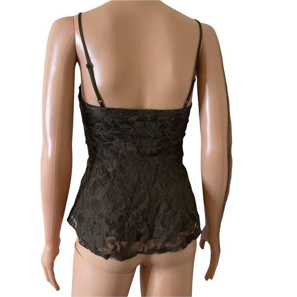 Express top blouse one eleven corset lace blouse Olive green top SZ S/P lace - Picture 4 of 8